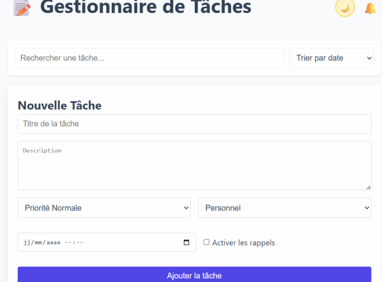 Gestion des tâches